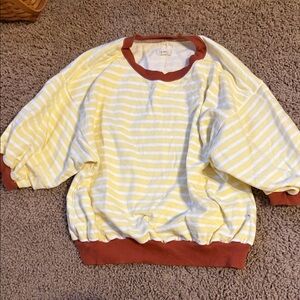 Pilcro Cream and Brown Knit Sweater